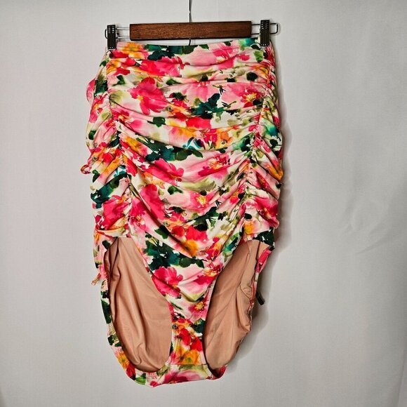 NEW! J. Crew Size 22 Ruched Tie-shoulder One-piece Swimsuit Floral Print Pink - Picture 3 of 11